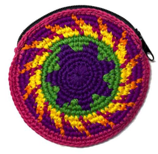 Picture of round zip crocheted coin purse