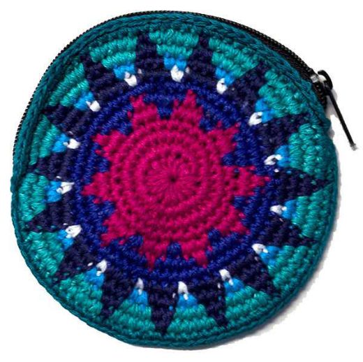 Picture of round zip crocheted coin purse