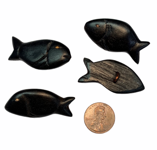 Picture of wooden button - fish