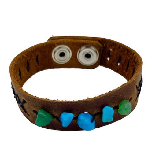 Picture of leather stone bracelet