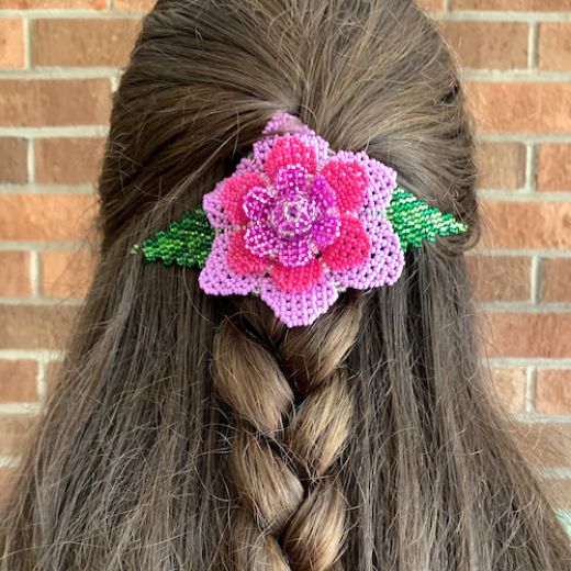 Picture of beaded floral hair clip