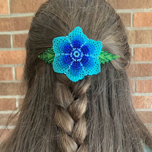 Picture of beaded floral hair clip