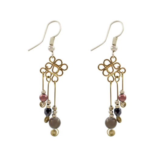 Picture of three drop beaded earrings