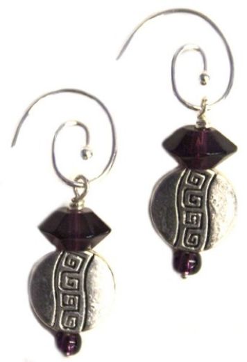 Picture of circle droplet charm earrings