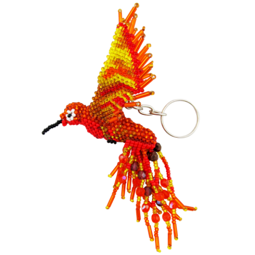 Picture of hummingbird beaded keychain