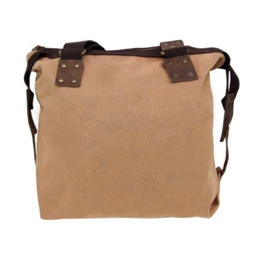 Picture of leather canvas satchel