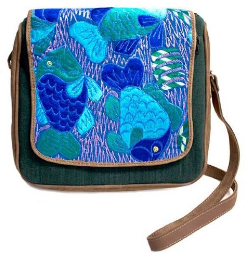 Picture of embroidered fish explorer bag