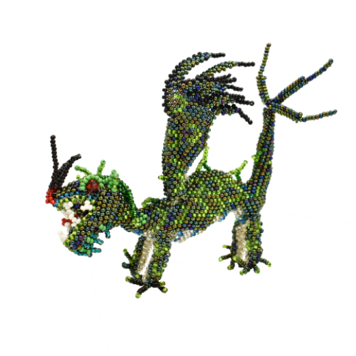 Picture of fiery dragon beaded figurine