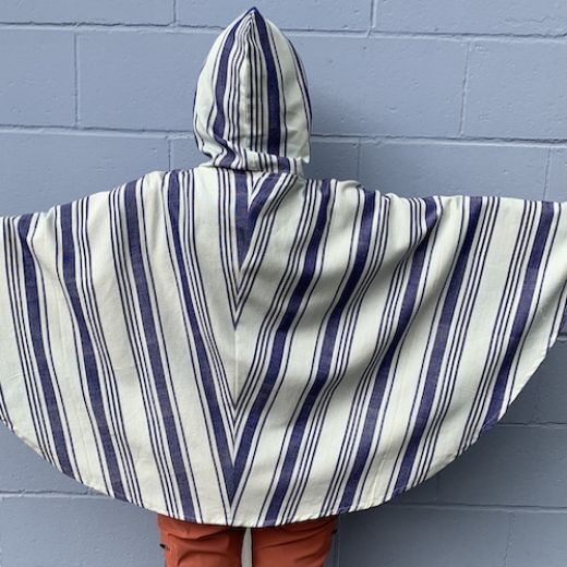 Picture of bat hooded poncho - long